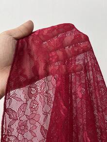 Cravure Plus Size Women Elegant Lace A-Line Long Sleeve Dress, Autumn/Winter