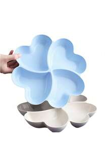 SHEIN 三叶草造型托盘，象征幸运符，家居装饰收纳盒，可放置珠宝、钥匙、硬币等，适用于桌面、梳妆台等，防滑底座，可堆叠，装饰性储物盒