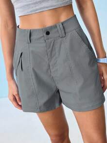 In My Nature Pantaloni scurți de drumeție pentru femei, pentru camping, drumeții, sport și naveta urbană, pantaloni scurți gri pentru femei, pantaloni scurți sport, pantaloni scurți cu buzunare, pantaloni scurți de drumeție pentru femei, pantaloni scurți cu uscare rapidă pentru femei