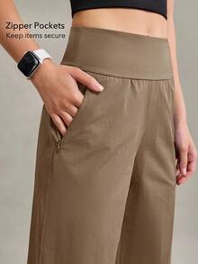 OutZeal Pantalones deportivos de pierna recta con bolsillos laterales de tacto fresco para mujer, de uso diario y casual