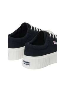 Superga 2631 Stripe Platform Women Sneakers Black S5111SW - Black and White - View 5