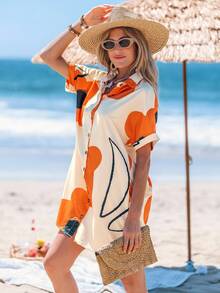 Sylviya 女士花卉襯衫寬鬆度假裝 - 彩色 - 查看 5