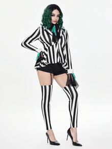 ROMWE Avant Halloween Cosplay Costume - Black and White - View 6