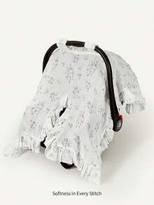 Cozy Pixies 1 Piece Stroller Accessories, Stroller Cover, Lace Crepe Floral Pattern, Sun Protection, Removable Car Cover. - Multicolor - View 1