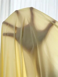 Elenzga 大码优雅抽绳灯笼袖女式连衣裙 - 黃色 - 查看 6