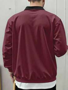 Manfinity Dauomo Men's Casual Contrast Color Print Sweatshirt, Autumn/Winter