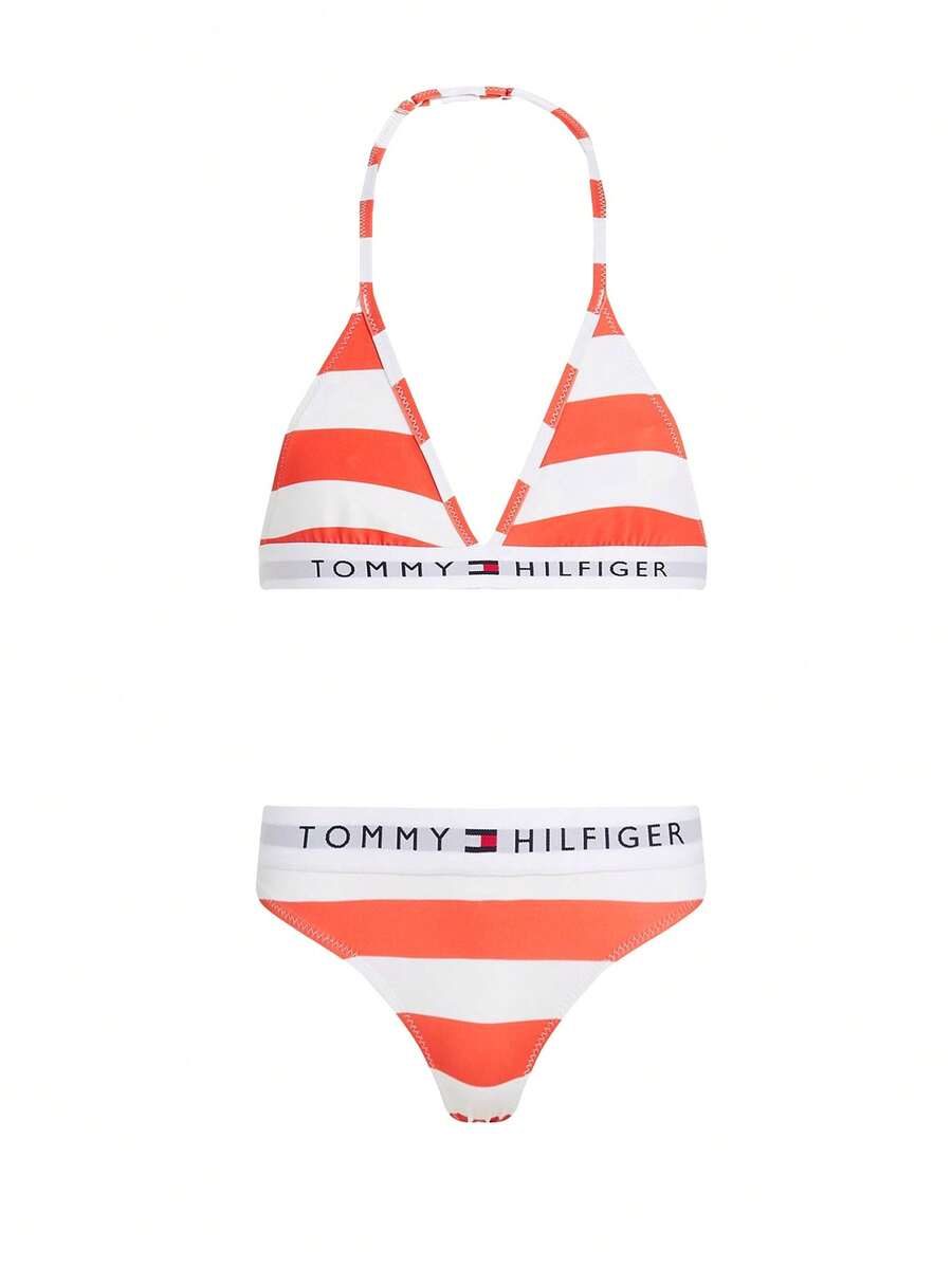 Tommy Hilfiger Girls' Swimsuit Set Orange - White and Orange - View 1