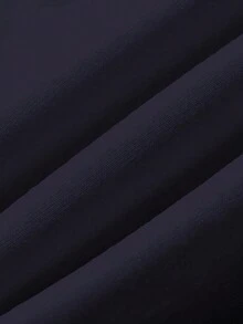 INAWLY 女式宽松字母图案休闲百搭连帽运动衫 - 藏蓝色 - 查看 4