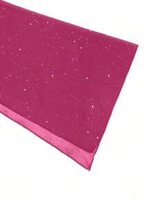 Elenzga 女式时尚优雅闪光斗篷袖镂空迷你连衣裙 - 玫紅色 - 查看 7