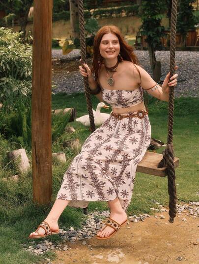 Styleloop ウィメンズフラットサンダル、ボヘミアンスタイル、レトロアメリカン、ボヘミアン、ウエスタン、ミュージックフェスティバル、パーティーアウトフィット