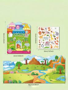 Zazumi Kids Jelly Sticker Book Quiet Time Early Learning Educational Toy For Toddlers Develop Fine Motor Skills Hands On Brain Teaser Puzzle Activity - Multicolor - View 3