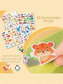 Zazumi Kids Jelly Sticker Book Quiet Time Early Learning Educational Toy For Toddlers Develop Fine Motor Skills Hands On Brain Teaser Puzzle Activity - Multicolor - View 9