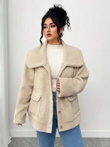 Elenzga Halloween Plus Size Coats - Khaki - View 7