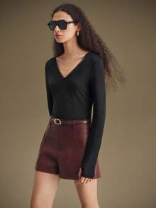 Ontre Bodyduit de encaje elegante 2025, adecuado para 5-15°C, prenda para capas para el trayecto y uso diario, otoño - Negro - Ver 5