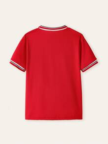 Casual Sports Collegiate Half-Open Collar Short Sleeve Polo Shirt With Small Horse Embroidery, All-Match Comfortable Design Suitable For Outings, School, Holidays, Gatherings, Home, Spring, Summer, Getaways, Holidays, Travel, Relaxation, Sunbathing 2025 Back-To-School Season Kids College Outfits And Campus Sportswear