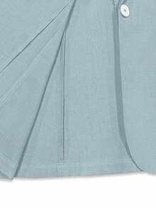 Franclia Áo khoác blazer nữ cổ khoét cài đơn màu trơn thường ngày đi làm - Màu xanh nhạt - Xem 7
