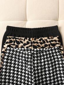 SHEIN Set de 3 piezas de Leggings casuales ajustados de punto para niñas preadolescentes - Negro - Ver 4