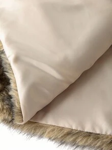 Ellevyn 女士灰色披肩优雅人造毛皮夹克，适合日常穿着、派对、秋冬 - 灰色 - 查看 14