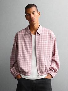 Crop Fit Long Sleeve Checked Shirt Jacket Casual Zipper Front Collared Overshirt Lightweight Spring Autumn Classic Regular Fit Casual Everyday Wear - Multicolor - View 1