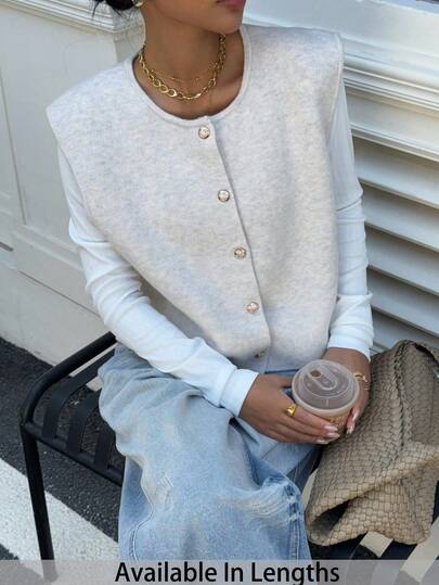 SHEIN Tall CURVE Plus Size Casual Solid Color Sleeveless Knit Top Thanksgiving New Year Halloween Elegant Christmas Winter Fall Thanksgiving Light Grey Top, White Long Sleeve Top, Summer