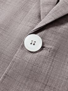 Calvornis Men's Casual Commuter Solid Color Jacket And Pants Suit - Chocolate Brown - View 6