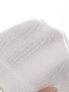DAZY 1pc Women's Solid Color Round Neck Fitted Short Sleeve Undershirt - White - View 4