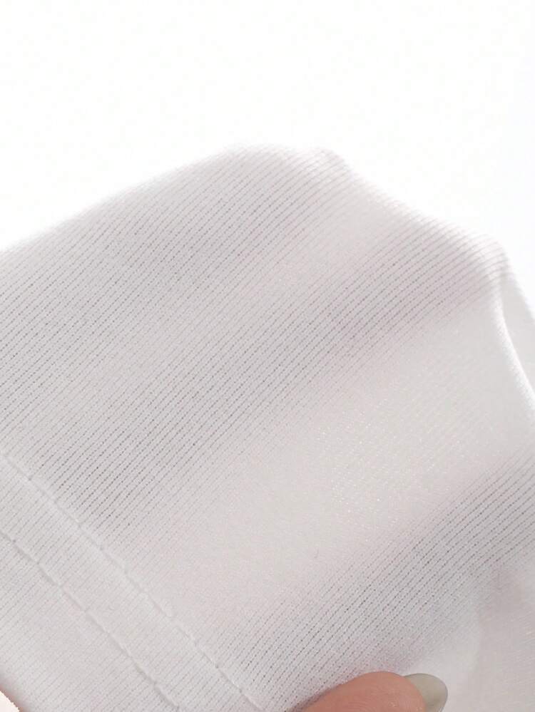 1pc Women's Solid Color Round Neck Fitted Short Sleeve Undershirt