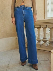 Nöista Nâng tầm phong cách của bạn với quần jeans denim ống rộng thanh lịch với tông màu xanh cổ điển. Lý tưởng cho trang phục mùa đông, lễ tốt nghiệp, tiệc tùng và sự kiện bãi biển, chiếc quần jeans đa năng này kết hợp sự thoải mái và sang trọng, dễ dàng kết hợp với áo cho dịp Giáng sinh, năm mới và các dịp thường ngày. - Màu xanh lam - Xem 4