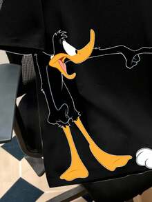 Looney Tunes X Manfinity Manfinity Joysei Men's Casual Cartoon Pattern Round Neck Short Sleeve T-Shirt, Summer