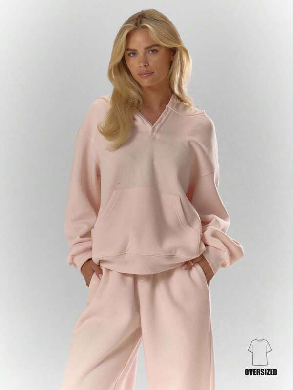 MUSERA Sudadera con cuello de polo oversize, solo parte superior de chándal, otoñal, cálida, linda, informal, para café, club, invierno, Navidad, Acción de Gracias