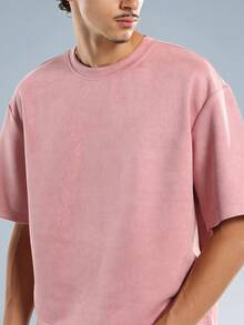 PLAYBOY X SUMWON 优质宽松短款 T 恤基本款针织基本款经典街头风格休闲都市时尚简约现代短款超大夏季 T 恤 - 粉色 - 查看 3