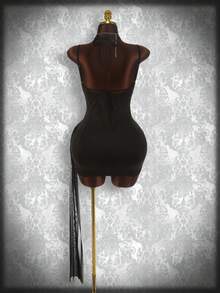 Amplova Y2K Amplova Party Plus Size Dresses Sequined Triangle Bra Strap Sleeveless Sexy Mesh Wrap Stitching Tight Hip Mini Dress Elegant Dresses For Women Wedding Guest Dress Party Dress