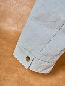 Manfinity Hypemode Men Street Style Mint Green Stand Collar Jacket, Fall