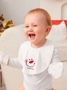 Cozy Pixies 3 piezas de baberos de Navidad para bebé (3 piezas enviadas por la máquina)