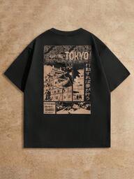 Manfinity NXTstreet เสื้อยืดลำลองพิมพ์ ใส่สบาย ผู้ชาย, ฤดูร้อน