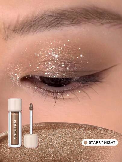 SHEGLAM Airglow Oogtint-Starry Night Merk Beauty Make-Up Cosmetica Voor Vrouwen En Meisjes Perfect Voor Winter Ideaal Voor Y2K Chique Mode Geschikt Voor Verjaardag Kerst Cadeau Feest Klaar Beste Kleur