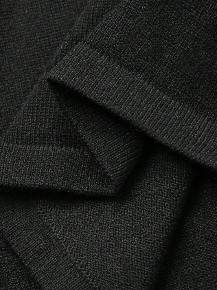 Women's Asymmetric Hem Color Block Long Sleeve Elegant Knit Sweater, Autumn/Winter