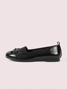 CUCCOO DOLLMOD Women's Round Toe Flat Fashionable Office Comfortable Dress Shoes - Black - View 7