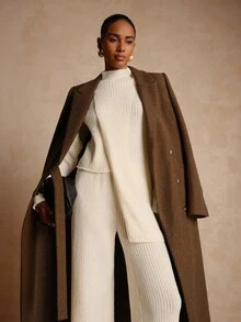 Vesra Women's Casual Solid Color Sweater & Pants 2 Pieces Set - Apricot - View 6