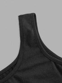 SHEIN Essnce 3 件套休闲纯色修身吊带背心，适合夏季分层穿着和外出 - 黑與白 - 查看 4