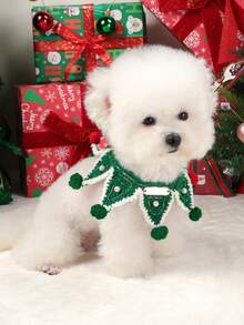 PETSIN 1 pièce Bavoir pour animal de compagnie, décoration de Noël universelle pour chats et chiens, serviette à bavouiller en tricot pour l'automne et l'hiver - Multicolore - Voir 9