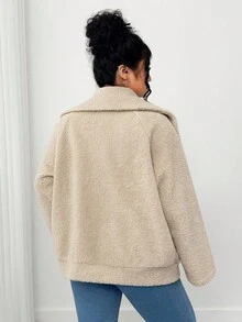 Elenzga Halloween Plus Size Coats - Khaki - View 2