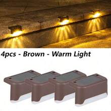 4个太阳能LED灯，防水花园灯，自动点亮户外灯，花园庭院装饰，适用于庭院、楼梯扶手、围栏、墙壁照明