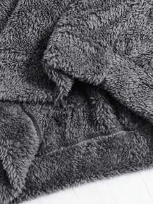 SHEIN Moletom de lã para meninos pré-adolescentes com letra bordada, modelagem folgada, ideal para escola, esportes, passeios e festas no outono/inverno. - Cinza - Ver 7