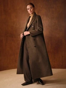 MOTF PREMIUM WOOL DOUBLE BREASTED OVERCOAT - Coffee Brown - View 4