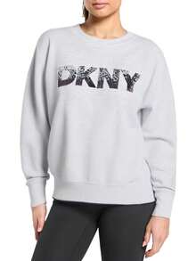 DKNY Women's Sweatshirts Soft Versatile Warm Outing Training Daily Grey DP4T1071-IRU - Grey - View 2