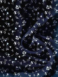 SHEIN LUNE 女士休闲碎花衬衫，优雅蓝色底色，适合夏季 - 藏蓝色 - 查看 3