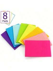 SHEIN 1/8pcsLarge Sticky Notes 4x6 IN,(46 Sheet/Pad) Lined Sticky Notes 4x6 Bright/Pastel Sticky Notes Lined Large Sticky Note Pads Large Sticky Notes Bulk Lined Sticky Notes Large Back To School