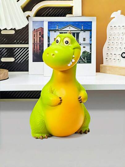 Zazumi 1PC Green Dudu Dragon Dinosaur Piggy Bank, Cute Cartoon Living Room Desktop Decoration, Children's Piggy Bank Gift, Handicraft, Can Be Taken, Graduation Gift, Birthday Gift, Coming-Of-Age Gift, Christmas Gift