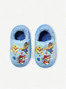 SHEIN | PAW Patrol Pantofole morbide e calde con stampa a cartoni animati blu per bambini, con suola antiscivolo in silicone, leggere e durevoli, adatte per bambini piccoli e ragazzi, per uso interno in casa, camera da letto, primavera, autunno e inverno, con motivi di cani, Chase, Rubble, unisex